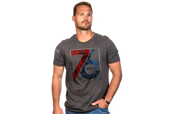 Nine Line AMERICAN PATRIOT 1776 T-SHIRT - HEAVY METAL, SMALL 20DE9AEB
